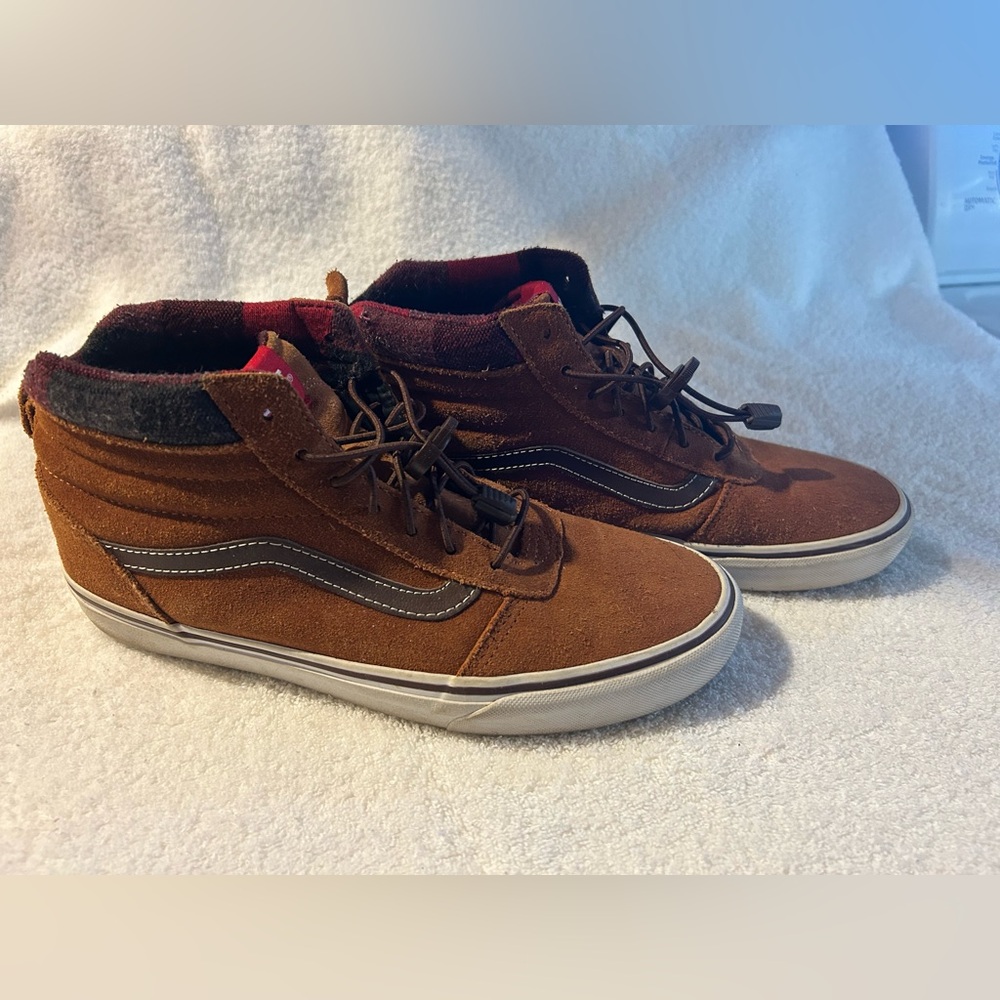Vans Sk8 Ward All Weather MTE Boots M 8.5 Brown Buffalo Plaid Flannel